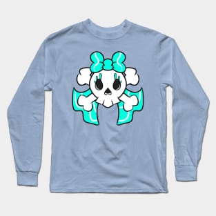 Pretty Skulls light blue ribbon Long Sleeve T-Shirt